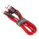 Baseus 1M Cafule 2.4A USB to Lightning cable - Sarkans / Melns - Apple iPhone / iPad lādēšanas un datu kabelis / vads Baseus 1M Cafule 2.4A USB to Lightning cable - Sarkans / Melns - Apple iPhone / iPad lādēšanas un datu kabelis / vads