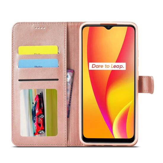 LC.IMEEKE Wallet Stand Design Full Protection Leather Shell Case для Realme C15 - Розовое Золото - чехол-книжка с магнитом и стендом / подставкой LC.IMEEKE Wallet Stand Design Full Protection Leather Shell Case для Realme C15 - Розовое Золото - чехол-книжка с магнитом и стендом / подставкой