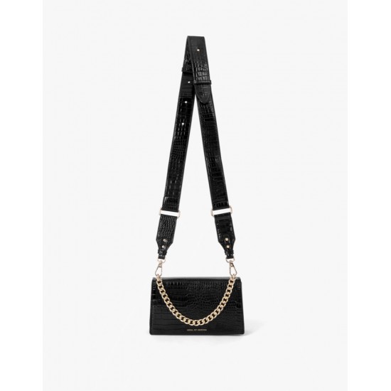 iDeal of Sweden AW21 Lia Baguette Medium Hand Bag - Neo Noir Croco - женская сумочка / сумка через плечо