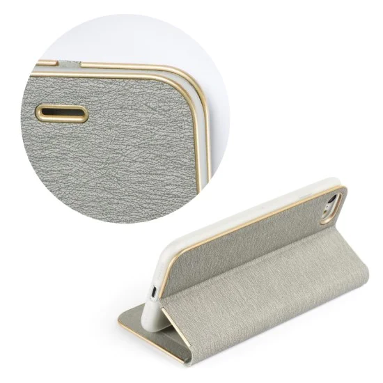 Luna Book Gold Case для Samsung Galaxy A51 A515 - Серебристый - чехол-книжка с магнитом и стендом / подставкой Luna Book Gold Case для Samsung Galaxy A51 A515 - Серебристый - чехол-книжка с магнитом и стендом / подставкой