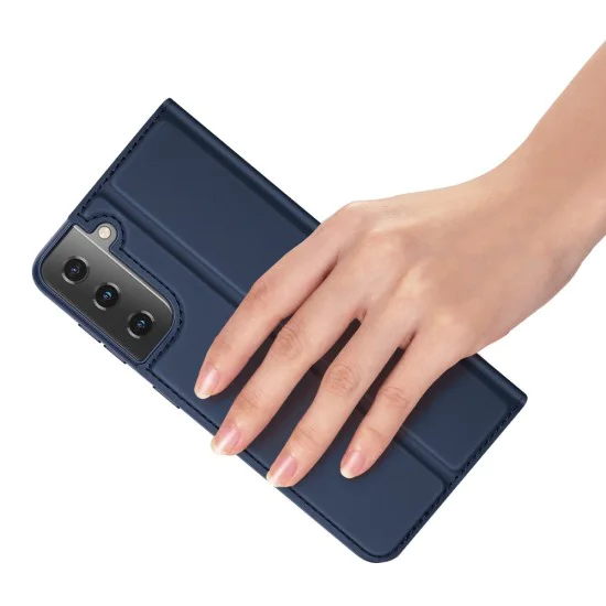Dux Ducis Skin Pro series priekš Samsung Galaxy S22 Ultra 5G S908 - Tumši Zils - sāniski atverams maciņš ar magnētu un stendu Dux Ducis Skin Pro series priekš Samsung Galaxy S22 Ultra 5G S908 - Tumši Zils - sāniski atverams maciņš ar magnētu un stendu