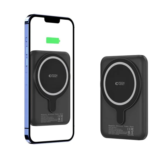 Tech-Protect PB10 5000mAh Lifemag Power Bank для Apple iPhone с MagSafe USB Type-C / Lightning 5V/3A - Чёрный - Универсальный внешний аккумулятор / батарея Tech-Protect PB10 5000mAh Lifemag Power Bank для Apple iPhone с MagSafe USB Type-C / Lightning 5V/3A - Чёрный - Универсальный внешний аккумулятор / батарея