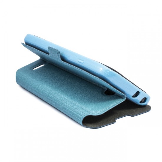 Telone Super Slim Samsung Galaxy Trend 2 Lite G318 - Zils - sāniski atverams maciņš ar stendu (ādas maks, grāmatiņa, leather book wallet case cover stand)