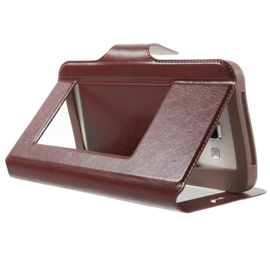 Universal Crazy Horse Window Leather Case, Size: 151 x 80 x 10mm - Brown - sāniski atverams maciņš ar stendu un lodziņu (ādas maks, grāmatiņa, leather book wallet case cover stand) Universal Crazy Horse Window Leather Case, Size: 151 x 80 x 10mm - Brown - sāniski atverams maciņš ar stendu un lodziņu (ādas maks, grāmatiņa, leather book wallet case cover stand)