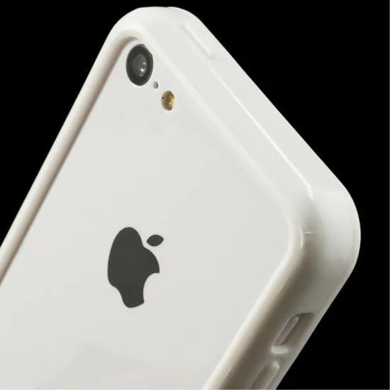 White Plastic & TPU Hybrid Bumper priekš Apple iPhone 5C - silikona / plastmasas sānu apvalks bampers White Plastic & TPU Hybrid Bumper priekš Apple iPhone 5C - silikona / plastmasas sānu apvalks bampers