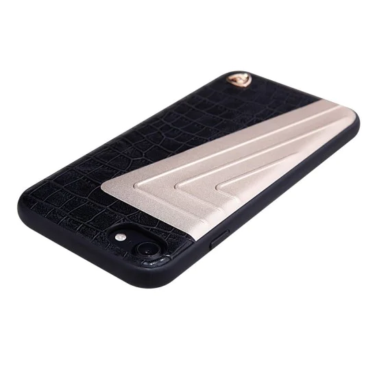 NILLKIN Hybrid Case with Crocodile Leather для Apple iPhone 7 / 8 / SE2 (2020) / SE3 (2022) - Черный - кожаная накладка / бампер-крышка NILLKIN Hybrid Case with Crocodile Leather для Apple iPhone 7 / 8 / SE2 (2020) / SE3 (2022) - Черный - кожаная накладка / бампер-крышка