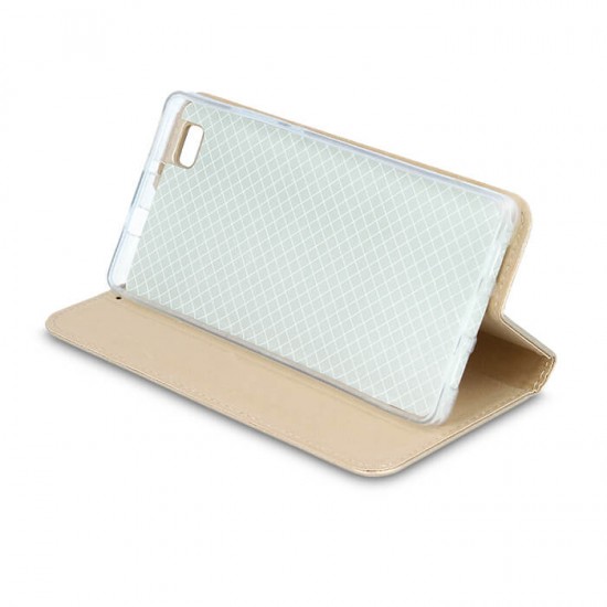 GreenGo Smart Modus Magnet book case для Huawei Y5 II (Y5 2) / Y6 II (Y6 2) Compact - Золотой - чехол-книжка со стендом / подставкой (кожаный чехол книжка, leather book wallet case cover stand)