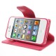 Mercury Goospery Sonata Diary для Apple iPhone 4 / 4S - Розовый - чехол-книжка с стендом / подставкой (эко кожаный чехол книжка, PU leather book wallet case cover stand)