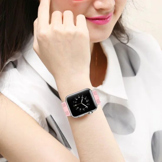Soft Silicone Wrist Strap priekš Apple Watch 38 / 40 / 41 mm - Rozā - silikona siksniņas (jostas) priekš pulksteņiem Soft Silicone Wrist Strap priekš Apple Watch 38 / 40 / 41 mm - Rozā - silikona siksniņas (jostas) priekš pulksteņiem