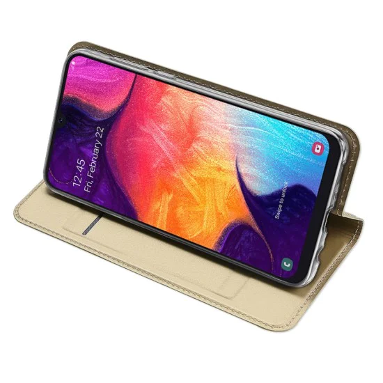 Dux Ducis Skin Pro series priekš Samsung Galaxy A50 / A50 EE A505 / A30s A307 - Zelts - sāniski atverams maciņš ar magnētu un stendu (ādas maks, grāmatiņa, leather book wallet case cover stand) Dux Ducis Skin Pro series priekš Samsung Galaxy A50 / A50 EE A505 / A30s A307 - Zelts - sāniski atverams maciņš ar magnētu un stendu (ādas maks, grāmatiņa, leather book wallet case cover stand)