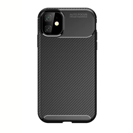 Beetle Series Carbon Fiber TPU Protection Phone Cover для Apple iPhone 11 - Чёрный - противоударная силиконовая накладка / бампер (крышка чехол, shell cover, bumper) Beetle Series Carbon Fiber TPU Protection Phone Cover для Apple iPhone 11 - Чёрный - противоударная силиконовая накладка / бампер (крышка чехол, shell cover, bumper)