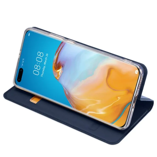 Dux Ducis Skin Pro series priekš Huawei P40 Pro - Tumši Zils - sāniski atverams maciņš ar magnētu un stendu (ādas maks, grāmatiņa, leather book wallet case cover stand) Dux Ducis Skin Pro series priekš Huawei P40 Pro - Tumši Zils - sāniski atverams maciņš ar magnētu un stendu (ādas maks, grāmatiņa, leather book wallet case cover stand)