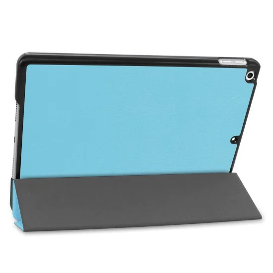 Tri-fold Stand PU Smart Auto Wake/Sleep Leather Case для Apple iPad 10.2 (2019 / 2020 / 2021) - Голубой - чехол-книжка со стендом / подставкой Tri-fold Stand PU Smart Auto Wake/Sleep Leather Case для Apple iPad 10.2 (2019 / 2020 / 2021) - Голубой - чехол-книжка со стендом / подставкой