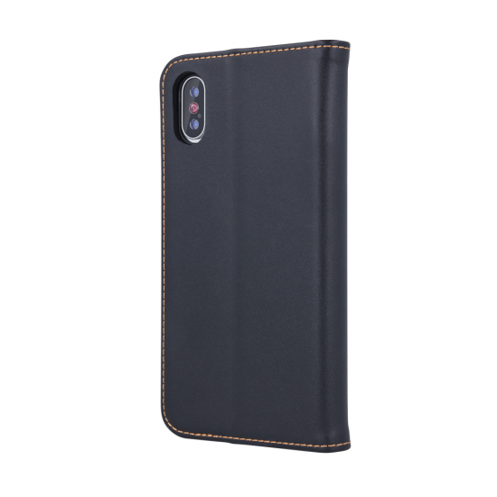Genuine Leather Case Smart Pro для Apple iPhone 12 / 12 Pro - Чёрный - чехол-книжка из натуральной кожи с подставкой / стендом и магнитом