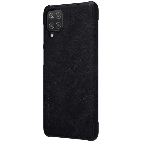 NILLKIN Qin Series Card Holder Leather Flip Case priekš Samsung Galaxy A12 A125 - Чёрный - чехол-книжка (кожаный чехол книжка, leather book wallet case cover)