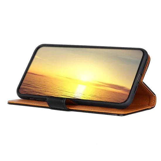 Smooth Surface Wallet Stand Leather Book Case priekš Nokia C20 - Melns - sāniski atverams maciņš ar magnētu un stendu Smooth Surface Wallet Stand Leather Book Case priekš Nokia C20 - Melns - sāniski atverams maciņš ar magnētu un stendu
