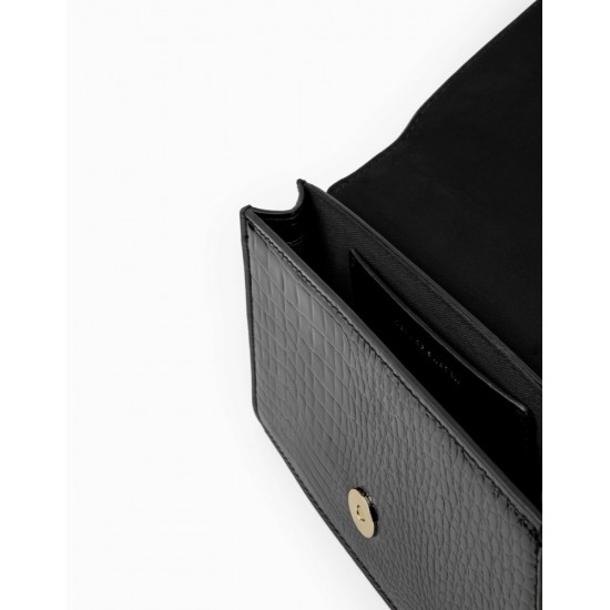 iDeal of Sweden AW21 Lia Baguette Medium Hand Bag - Neo Noir Croco - женская сумочка / сумка через плечо