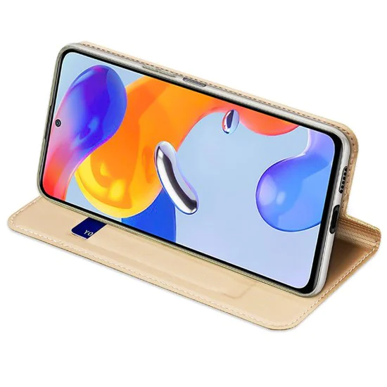 Dux Ducis Skin Pro series priekš Xiaomi Redmi Note 11 / Note 11S - Zelts - sāniski atverams maciņš ar magnētu un stendu Dux Ducis Skin Pro series priekš Xiaomi Redmi Note 11 / Note 11S - Zelts - sāniski atverams maciņš ar magnētu un stendu