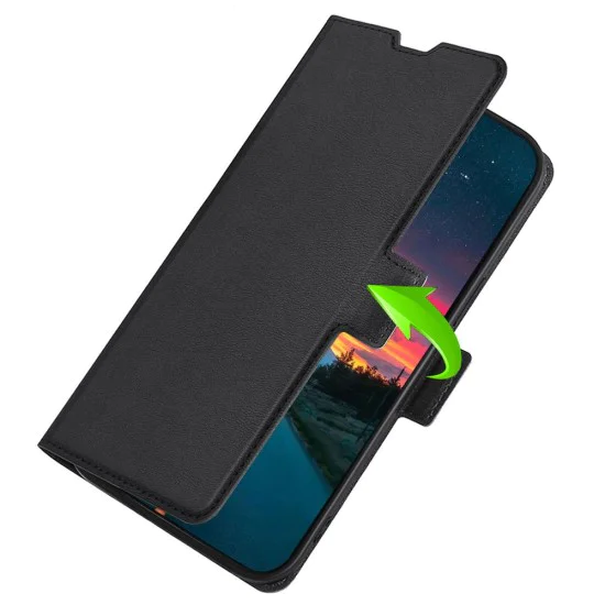 Ultra-thin PU Leather Magnetic Closure Phone Case для Xiaomi Poco X4 Pro 5G - Чёрный - чехол-книжка с магнитом и стендом Ultra-thin PU Leather Magnetic Closure Phone Case для Xiaomi Poco X4 Pro 5G - Чёрный - чехол-книжка с магнитом и стендом