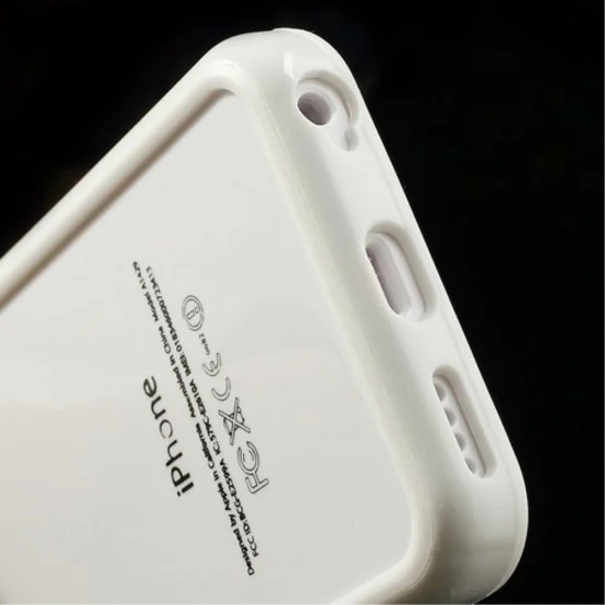 White Plastic & TPU Hybrid Bumper priekš Apple iPhone 5C - silikona / plastmasas sānu apvalks bampers White Plastic & TPU Hybrid Bumper priekš Apple iPhone 5C - silikona / plastmasas sānu apvalks bampers