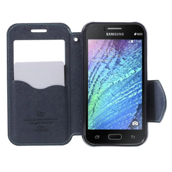 RoarKorea Fancy Diary View Samsung Galaxy J1 Ace J110 - Голубой - чехол-книжка с окошком и стендом / подставкой (кожаный чехол книжка, leather book wallet case cover stand) RoarKorea Fancy Diary View Samsung Galaxy J1 Ace J110 - Голубой - чехол-книжка с окошком и стендом / подставкой (кожаный чехол книжка, leather book wallet case cover stand)
