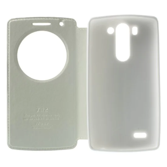 RoarKorea Noble View LG L Bello D331 Wake/Sleep - Белый - чехол-книжка с окошком и стендом / подставкой (кожаный чехол книжка, leather book wallet case cover stand) RoarKorea Noble View LG L Bello D331 Wake/Sleep - Белый - чехол-книжка с окошком и стендом / подставкой (кожаный чехол книжка, leather book wallet case cover stand)