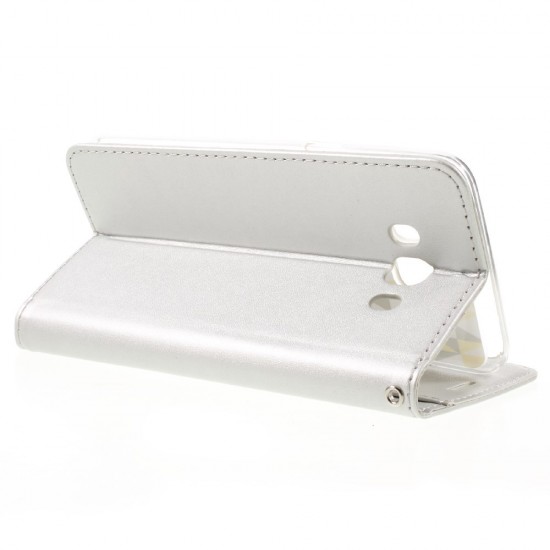 RoarKorea Only One Flip Case priekš Samsung Galaxy Grand Neo i9060 / Duos i9082 - Sudrabains - sāniski atverams maciņš ar stendu (ādas grāmatveida maks, leather book wallet cover stand)
