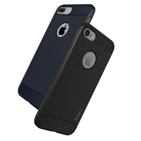 IPAKY Brushed TPU Drop-proof Case для Apple iPhone 7 Plus / 8 Plus Carbon Decorated - Синий - Противоударная силиконовая накладка / бампер (крышка чехол, slim TPU silicone shell cover, bumper) IPAKY Brushed TPU Drop-proof Case для Apple iPhone 7 Plus / 8 Plus Carbon Decorated - Синий - Противоударная силиконовая накладка / бампер (крышка чехол, slim TPU silicone shell cover, bumper)