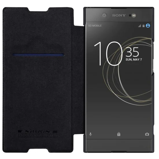 NILLKIN Qin Series Card Slot Flip Leather Mobile Shell priekš Sony Xperia XA1 Ultra G3212 / G3221 - Melns - sāniski atverams maciņš (ādas maks, grāmatiņa, leather book wallet case cover) NILLKIN Qin Series Card Slot Flip Leather Mobile Shell priekš Sony Xperia XA1 Ultra G3212 / G3221 - Melns - sāniski atverams maciņš (ādas maks, grāmatiņa, leather book wallet case cover)