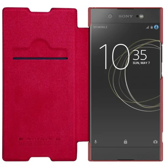 NILLKIN Qin Series Card Slot Flip Leather Mobile Shell priekš Sony Xperia XA1 Ultra G3212 / G3221 - Sarkans - sāniski atverams maciņš (ādas maks, grāmatiņa, leather book wallet case cover) NILLKIN Qin Series Card Slot Flip Leather Mobile Shell priekš Sony Xperia XA1 Ultra G3212 / G3221 - Sarkans - sāniski atverams maciņš (ādas maks, grāmatiņa, leather book wallet case cover)