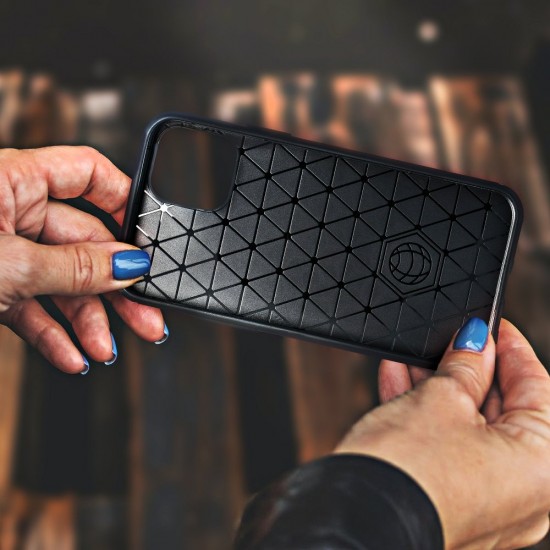Simple Carbon TPU Back Phone Case priekš Huawei P20 Lite - Melns - triecienizturīgs silikona aizmugures apvalks / bampers