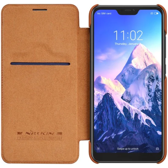 NILLKIN Qin Series Card Holder Leather Flip Case priekš Xiaomi Mi A2 Lite / Redmi 6 Pro - Brūns - sāniski atverams maciņš (ādas maks, grāmatiņa, leather book wallet case cover) NILLKIN Qin Series Card Holder Leather Flip Case priekš Xiaomi Mi A2 Lite / Redmi 6 Pro - Brūns - sāniski atverams maciņš (ādas maks, grāmatiņa, leather book wallet case cover)