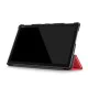 Tri-fold Stand PU Smart Auto Wake/Sleep Leather Case priekš Huawei MediaPad M5 Lite 10.1 - Sarkans - sāniski atverams maciņš ar stendu Tri-fold Stand PU Smart Auto Wake/Sleep Leather Case priekš Huawei MediaPad M5 Lite 10.1 - Sarkans - sāniski atverams maciņš ar stendu