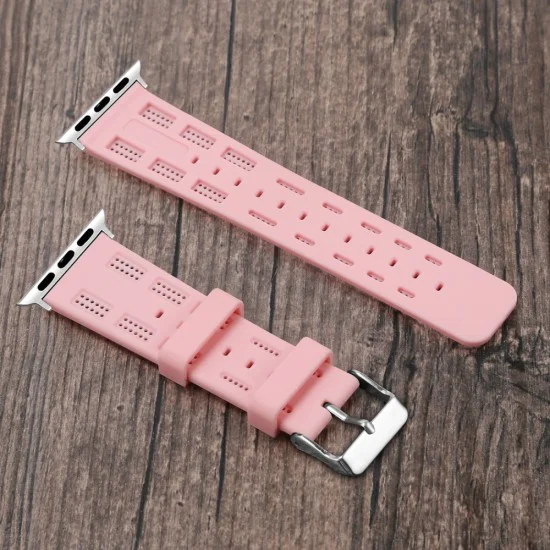 Soft Silicone Wrist Strap priekš Apple Watch 38 / 40 / 41 mm - Rozā - silikona siksniņas (jostas) priekš pulksteņiem Soft Silicone Wrist Strap priekš Apple Watch 38 / 40 / 41 mm - Rozā - silikona siksniņas (jostas) priekš pulksteņiem