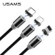 Usams 1M U-Sure Magnet US-SJ294 2.1A USB to Micro USB cable - Melns - microUSB magnētisks lādēšanas kabelis / vads Usams 1M U-Sure Magnet US-SJ294 2.1A USB to Micro USB cable - Melns - microUSB magnētisks lādēšanas kabelis / vads