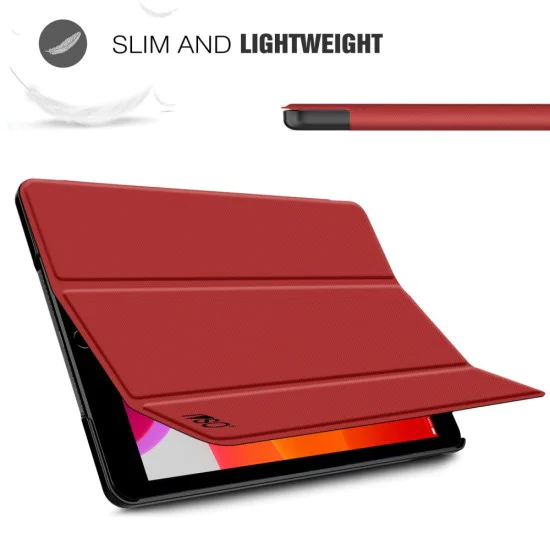 Tri-fold Stand PU Smart Auto Wake/Sleep Leather Case для Apple iPad 10.2 (2019 / 2020 / 2021) - Красный - чехол-книжка со стендом / подставкой Tri-fold Stand PU Smart Auto Wake/Sleep Leather Case для Apple iPad 10.2 (2019 / 2020 / 2021) - Красный - чехол-книжка со стендом / подставкой