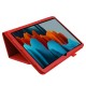 Litchi Texture Leather Stand Protective Case для Samsung Galaxy Tab S7 T870 / T875 / Tab S8 X700 / X706 - Красный - чехол-книжка со стендом / подставкой