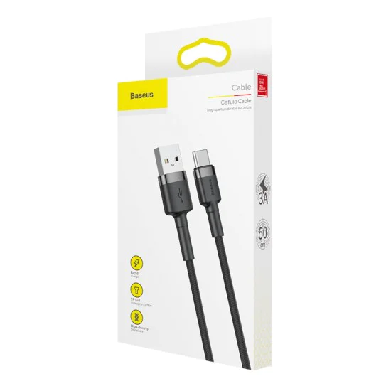 Baseus 2M Cafule 2A USB to Type-C cable - Чёрный - USB-C дата кабель / провод для зарядки Baseus 2M Cafule 2A USB to Type-C cable - Чёрный - USB-C дата кабель / провод для зарядки