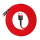 Baseus 1M Cafule 2.4A USB to Lightning cable - Sarkans / Melns - Apple iPhone / iPad lādēšanas un datu kabelis / vads Baseus 1M Cafule 2.4A USB to Lightning cable - Sarkans / Melns - Apple iPhone / iPad lādēšanas un datu kabelis / vads