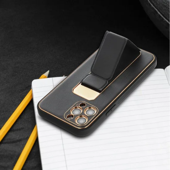 Forcell Leather Back Case with Kickstand для Samsung Galaxy A52 A525 / A52 5G A526 / A52s A528 - Чёрный - чехол-накладка из искусственной кожи со стендом / подставкой / бампер-крышка Forcell Leather Back Case with Kickstand для Samsung Galaxy A52 A525 / A52 5G A526 / A52s A528 - Чёрный - чехол-накладка из искусственной кожи со стендом / подставкой / бампер-крышка