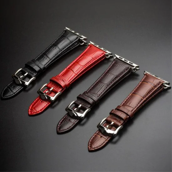 QIALINO Crocodile Pattern Genuine Leather Watch Wrist Strap priekš Apple Watch 42 / 44 / 45 mm / Ultra 49 mm - Gaiši Brūns - dabīgas ādas siksniņas (jostas) priekš pulksteņiem QIALINO Crocodile Pattern Genuine Leather Watch Wrist Strap priekš Apple Watch 42 / 44 / 45 mm / Ultra 49 mm - Gaiši Brūns - dabīgas ādas siksniņas (jostas) priekš pulksteņiem