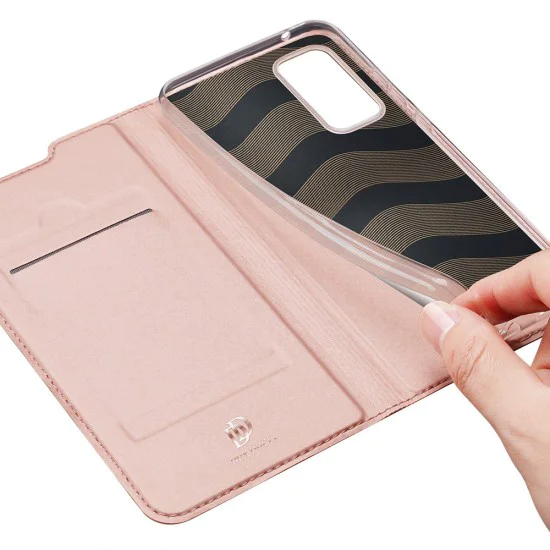Dux Ducis Skin Pro series priekš Samsung Galaxy S20 FE G780 - Rozā Zelts - sāniski atverams maciņš ar magnētu un stendu Dux Ducis Skin Pro series priekš Samsung Galaxy S20 FE G780 - Rozā Zelts - sāniski atverams maciņš ar magnētu un stendu