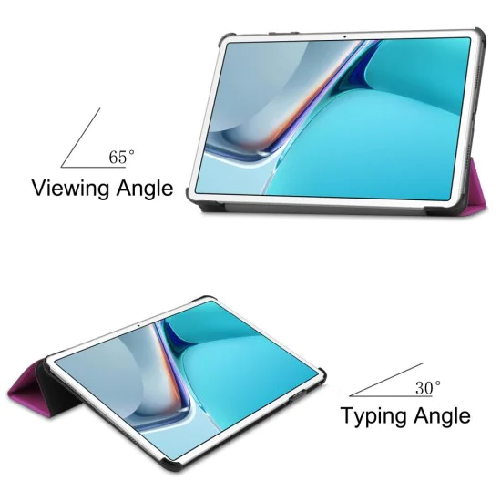 Tri-fold Stand PU Smart Auto Wake/Sleep Leather Case для Huawei MatePad 11 - Фиолетовый - чехол-книжка со стендом / подставкой Tri-fold Stand PU Smart Auto Wake/Sleep Leather Case для Huawei MatePad 11 - Фиолетовый - чехол-книжка со стендом / подставкой