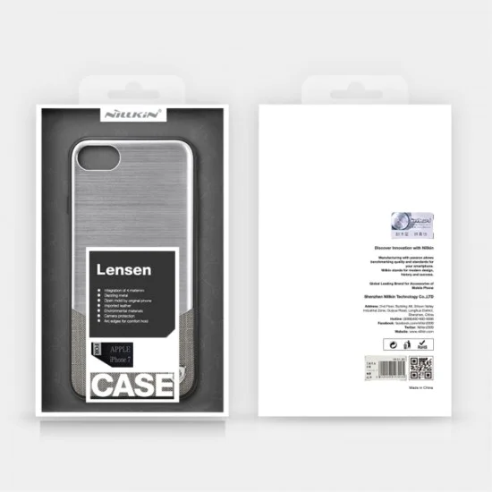 NILLKIN Business Style Lensen Case для Apple iPhone 7 / 8 / SE2 (2020) / SE3 (2022) - Золотой - кожаная накладка / бампер-крышка NILLKIN Business Style Lensen Case для Apple iPhone 7 / 8 / SE2 (2020) / SE3 (2022) - Золотой - кожаная накладка / бампер-крышка