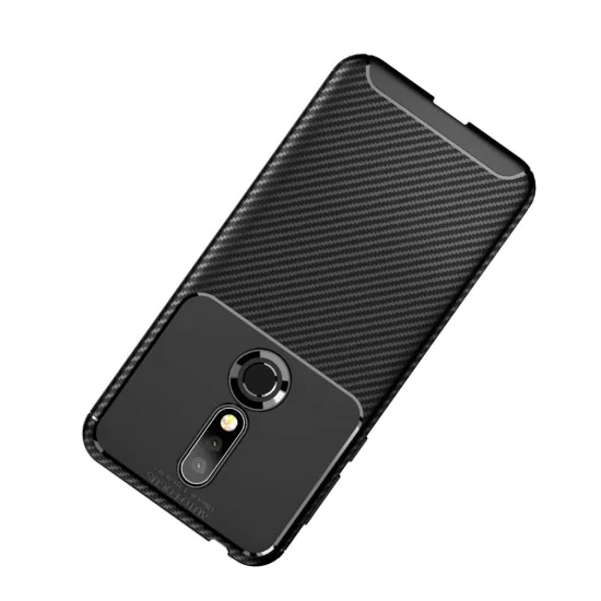 Beetle Series Carbon Fiber TPU Protection Phone Cover для Nokia 7.1 (2018) - Чёрный - противоударная силиконовая накладка / бампер (крышка чехол, shell cover, bumper) Beetle Series Carbon Fiber TPU Protection Phone Cover для Nokia 7.1 (2018) - Чёрный - противоударная силиконовая накладка / бампер (крышка чехол, shell cover, bumper)