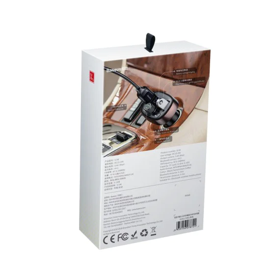 Baseus S-09 Car Kit HandsFree FM Transmitter ar Bluetooth V4.2 EDR 12/24V 2xUSB 3.4A - Melns - USB FM Transmitteris un auto lādētājs, MP3 Audio atskaņotājs, automašinas bezvadu brīvroku sistēma Baseus S-09 Car Kit HandsFree FM Transmitter ar Bluetooth V4.2 EDR 12/24V 2xUSB 3.4A - Melns - USB FM Transmitteris un auto lādētājs, MP3 Audio atskaņotājs, automašinas bezvadu brīvroku sistēma