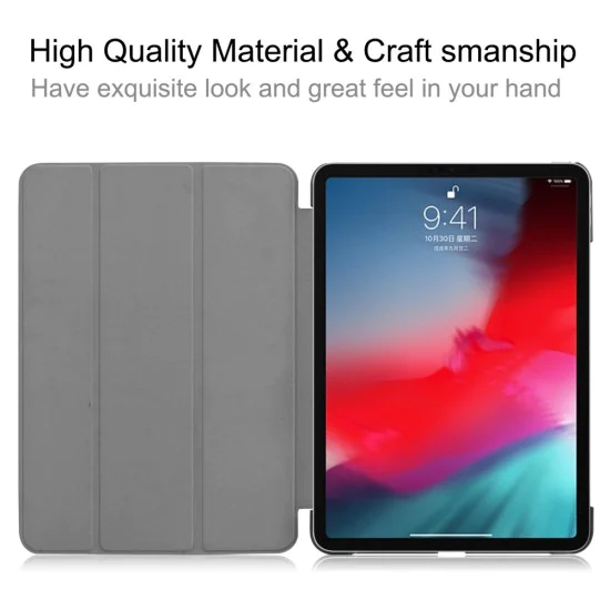 Tri-fold Stand PU Smart Auto Wake/Sleep Leather Case priekš Apple iPad Pro 11 (2018) / Air 4 (2020) / Air 5 (2022) - Tumši Zils - sāniski atverams maciņš ar stendu Tri-fold Stand PU Smart Auto Wake/Sleep Leather Case priekš Apple iPad Pro 11 (2018) / Air 4 (2020) / Air 5 (2022) - Tumši Zils - sāniski atverams maciņš ar stendu