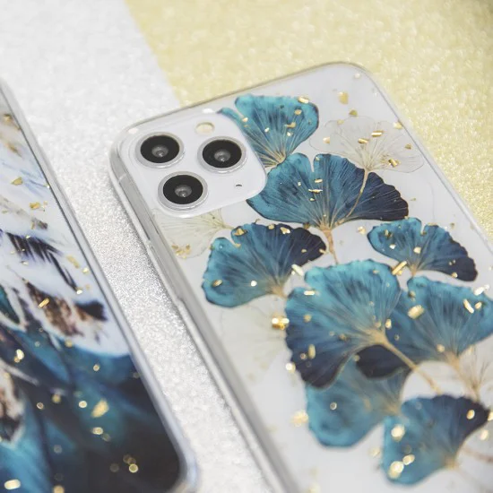 Gold Glam Back Case для Apple iPhone 12 / 12 Pro - Листья - силиконовая накладка / бампер-крышка Gold Glam Back Case для Apple iPhone 12 / 12 Pro - Листья - силиконовая накладка / бампер-крышка