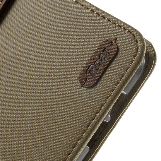 RoarKorea Simply Life Diary Samsung Galaxy J1 J100 - Зелёный Хаки - чехол-книжка с стендом / подставкой (кожаный чехол книжка, leather book wallet case cover stand)