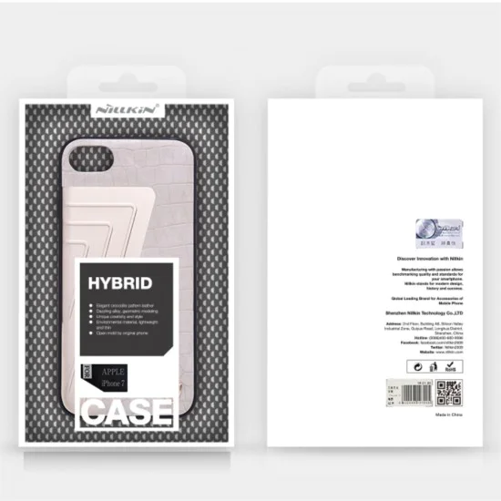 NILLKIN Hybrid Case with Crocodile Leather для Apple iPhone 7 / 8 / SE2 (2020) / SE3 (2022) - Черный - кожаная накладка / бампер-крышка NILLKIN Hybrid Case with Crocodile Leather для Apple iPhone 7 / 8 / SE2 (2020) / SE3 (2022) - Черный - кожаная накладка / бампер-крышка